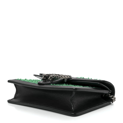 Gucci Casy Wool Azalea Calfskin Super Mini Dionysus Shoulder Bag Deep Emerald Black 8 of 10