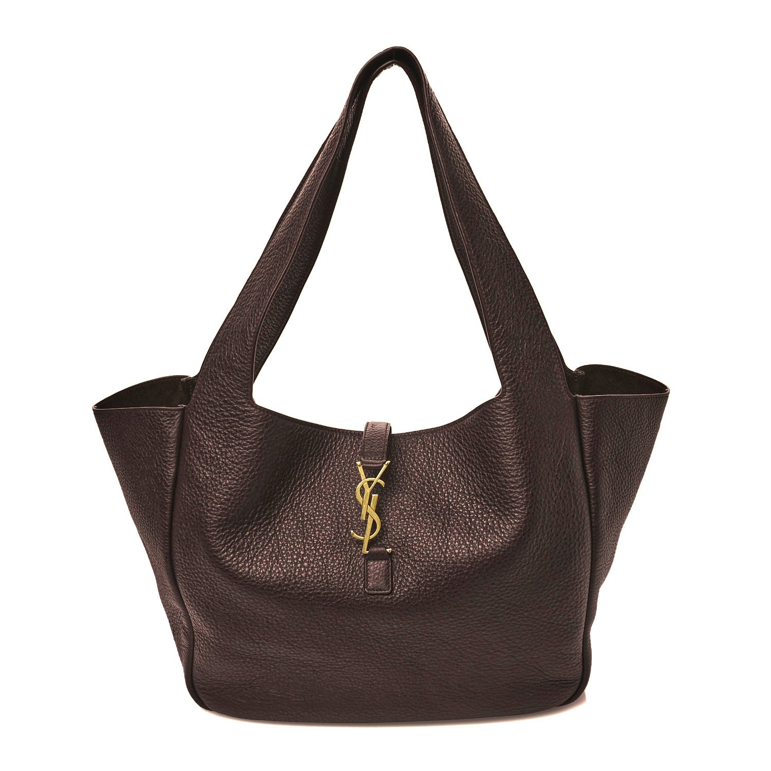 Saint Laurent Grained Deerskin Bea Tote Marron Fonce 1 of 12