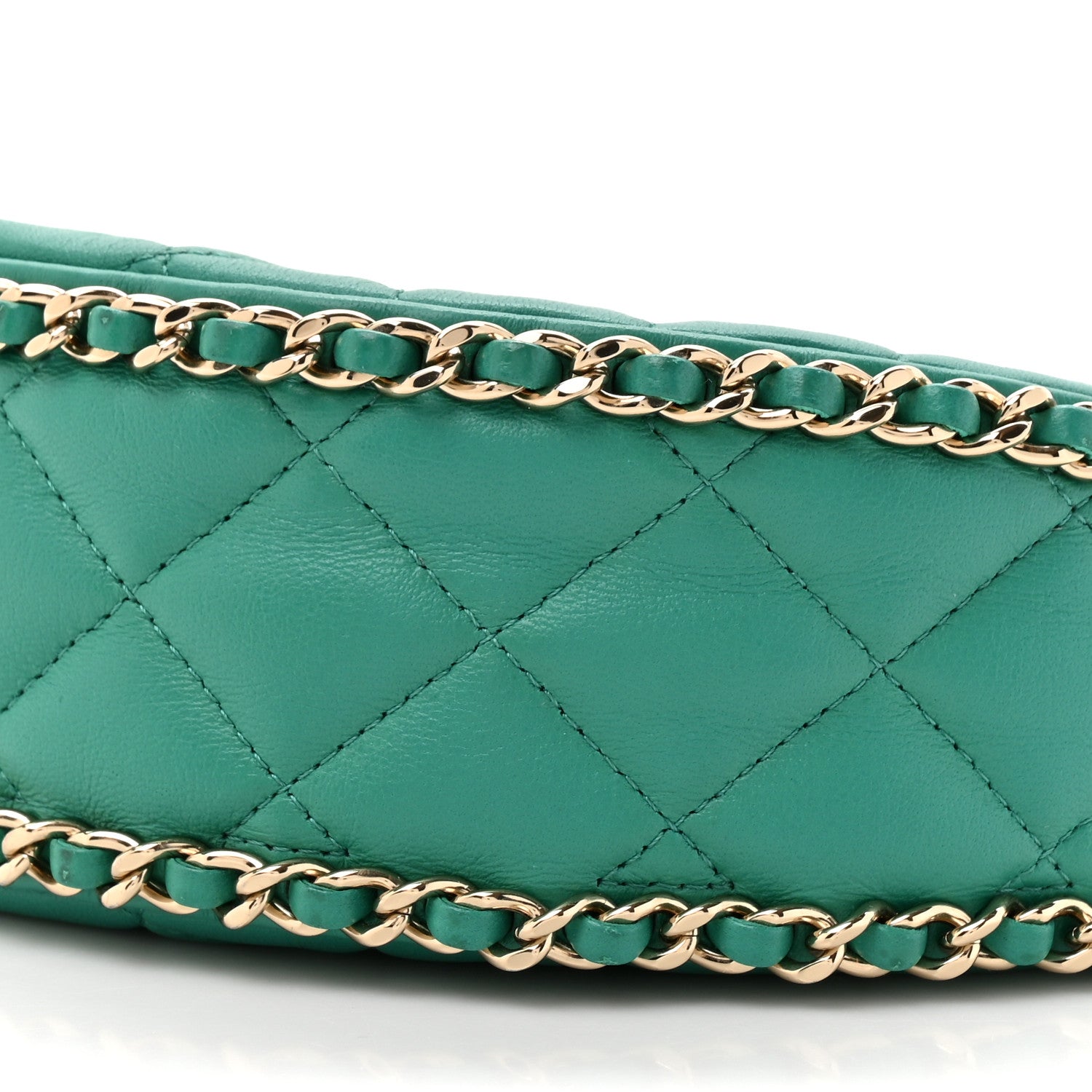 Chanel Lambskin Quilted Chain Around Hobo Green 9 of 10