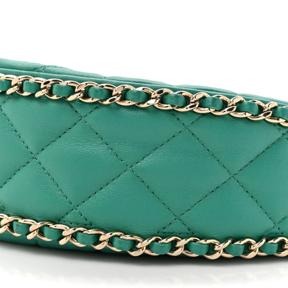 Chanel Lambskin Quilted Chain Around Hobo Green 9 of 10
