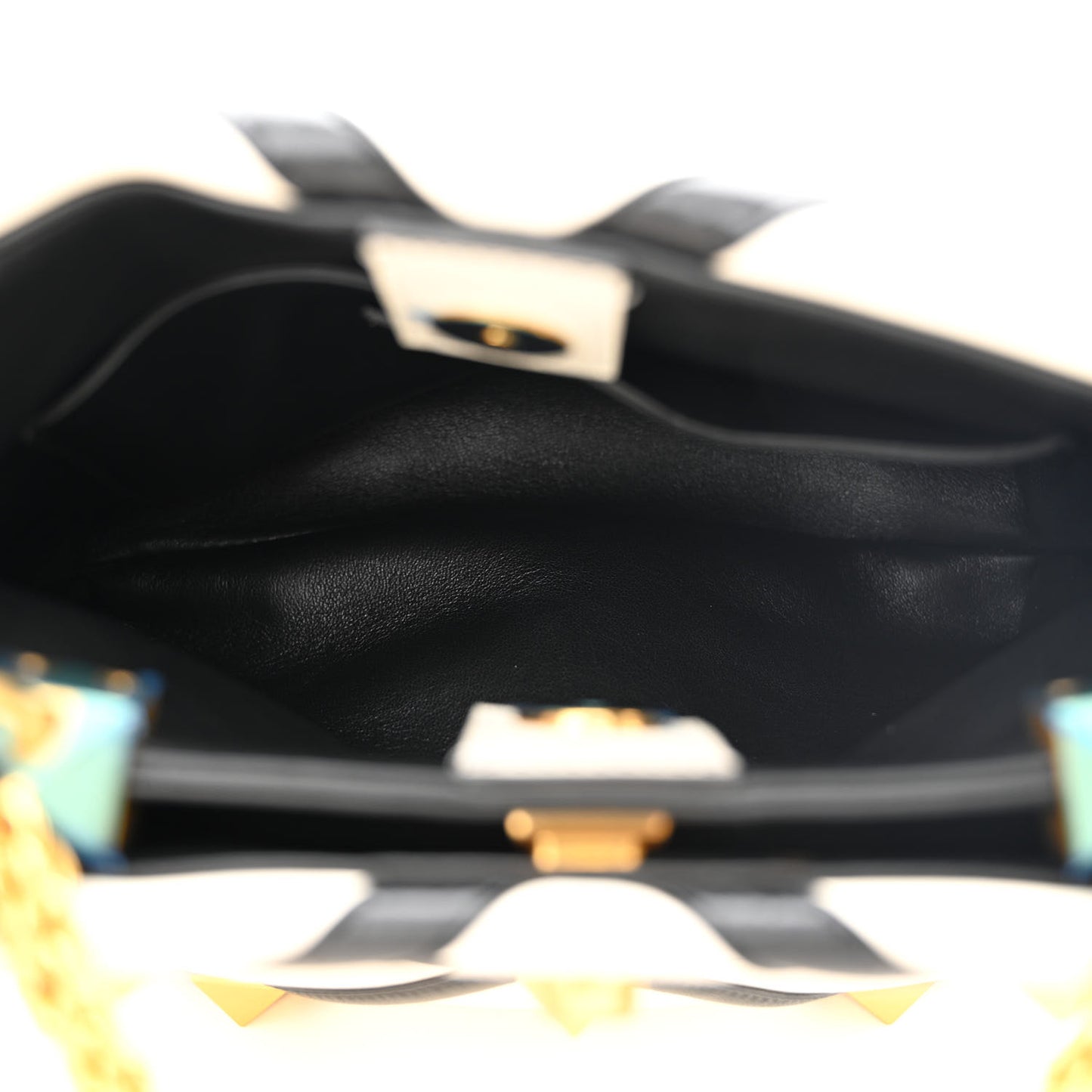 Nappa Small Roman Stud The Handle Bag Ivory Black