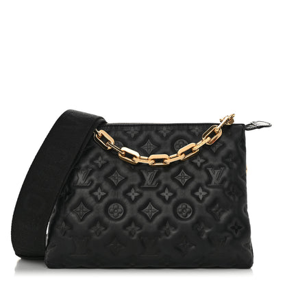 Louis Vuitton Lambskin Embossed Monogram Coussin PM Black 1 of 11