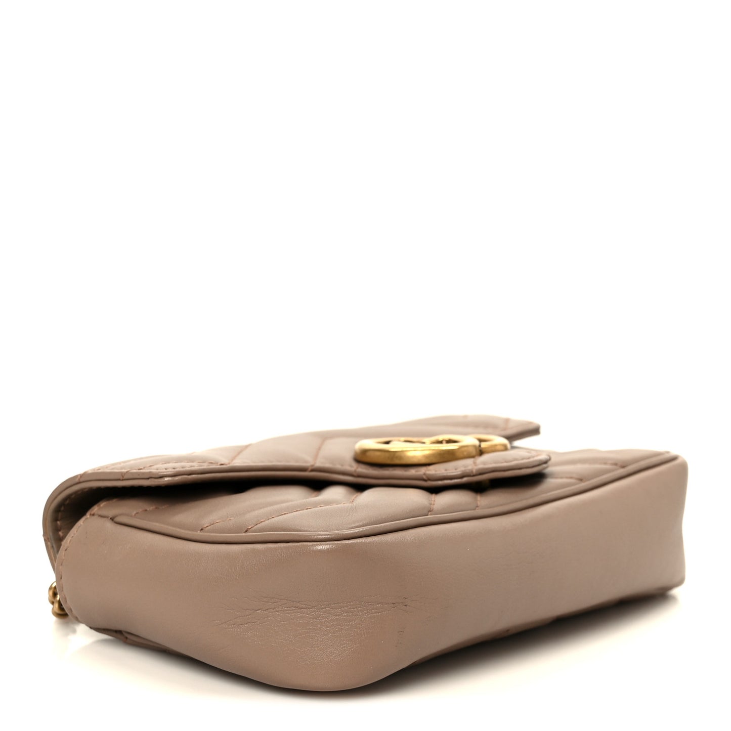 Calfskin Matelasse Super Mini GG Marmont Shoulder Bag Porcelain Rose