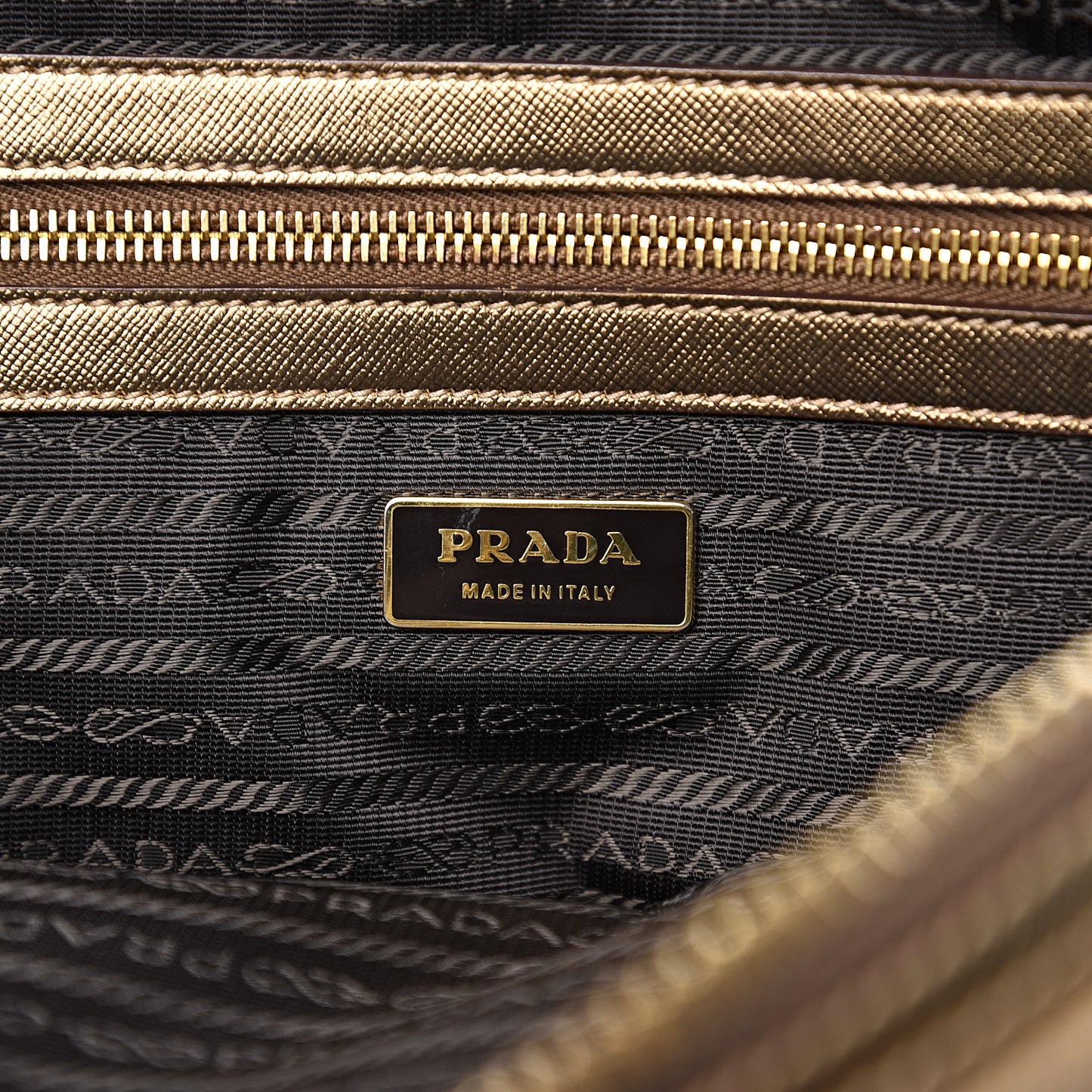 Metallic Saffiano Canvas Bowler Bronzo