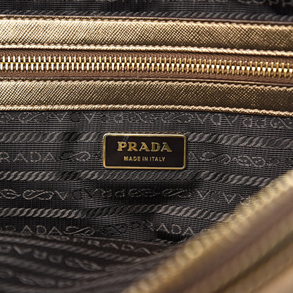 Prada Metallic Saffiano Canvas Bowler Bronzo 5 of 9
