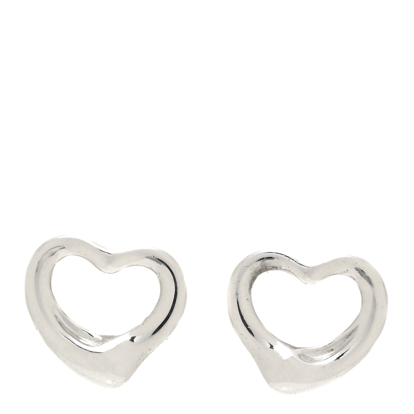 Sterling Silver 11mm Elsa Peretti Open Heart Earrings