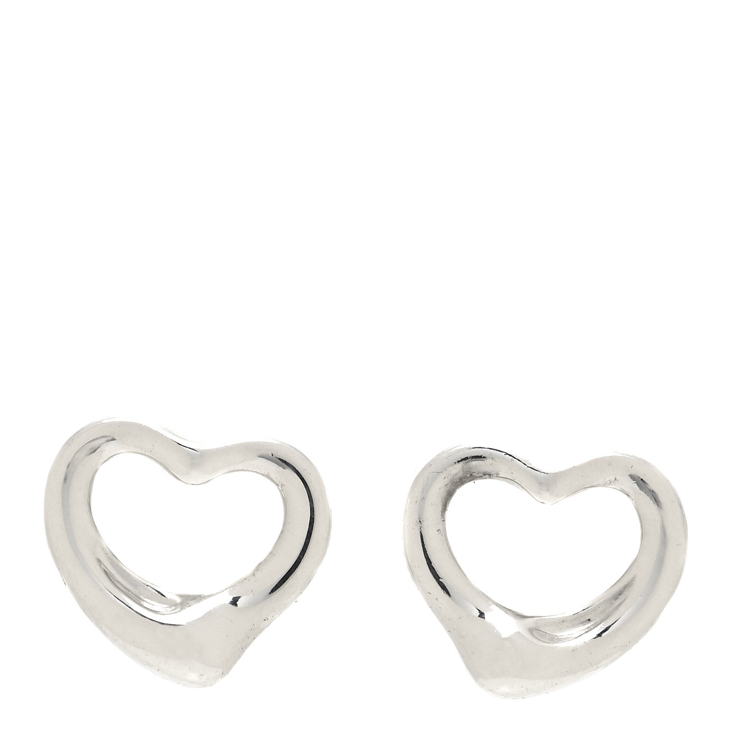 Tiffany Sterling Silver 11mm Elsa Peretti Open Heart Earrings 1 of 4