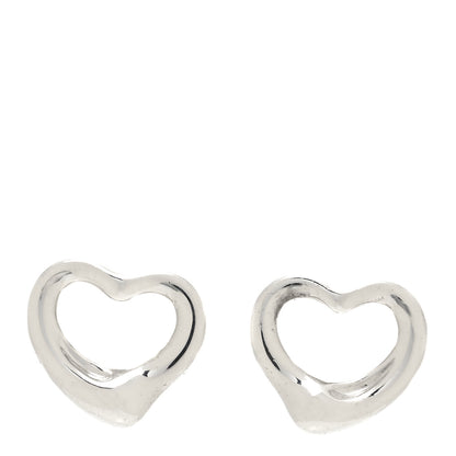 Tiffany Sterling Silver 11mm Elsa Peretti Open Heart Earrings 1 of 4