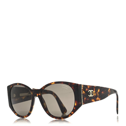 Chanel Acetate Polarized Oval Sunglasses 5411 Brown 1 of 7