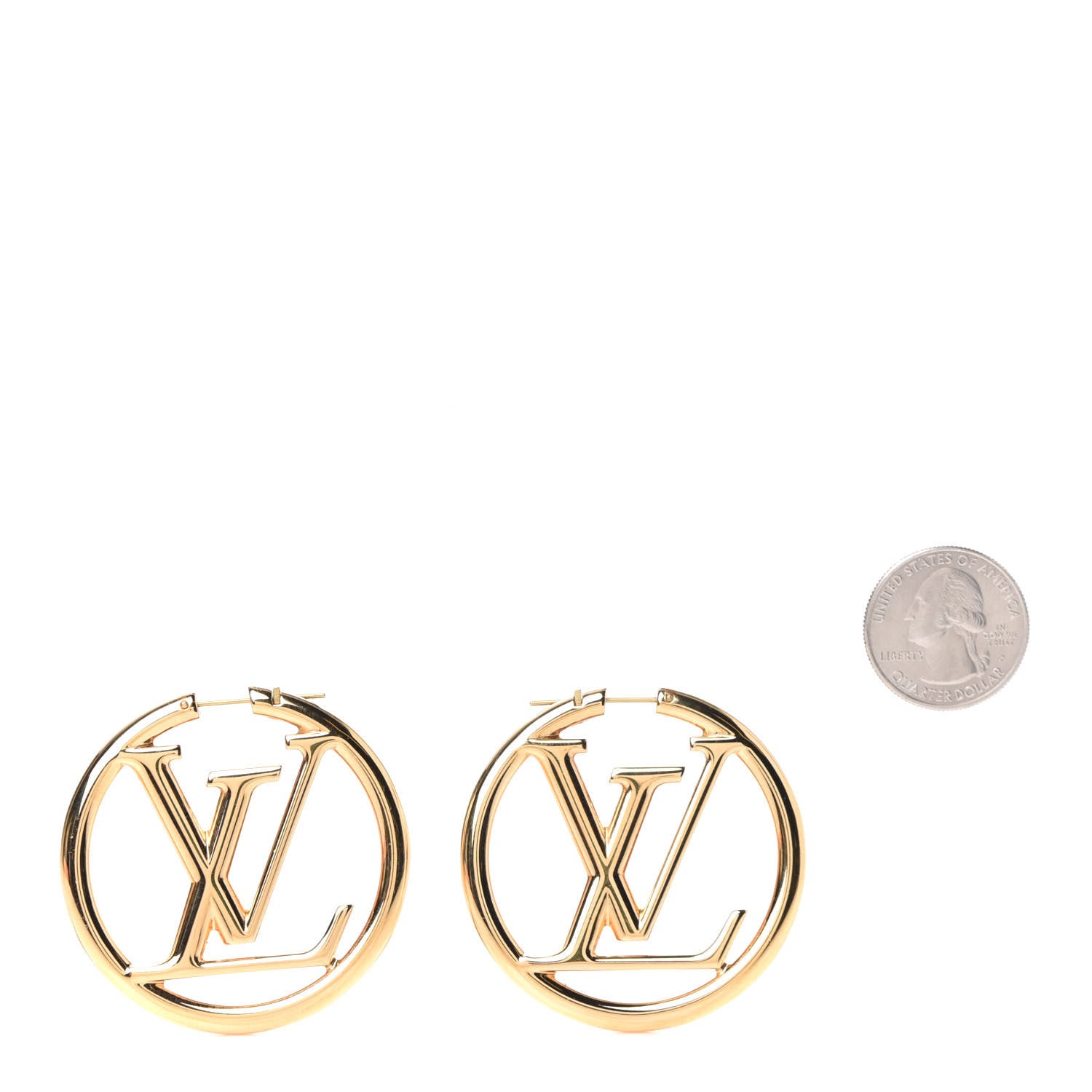 Louis Vuitton Metal Louise Hoop Earrings Gold 2 of 4