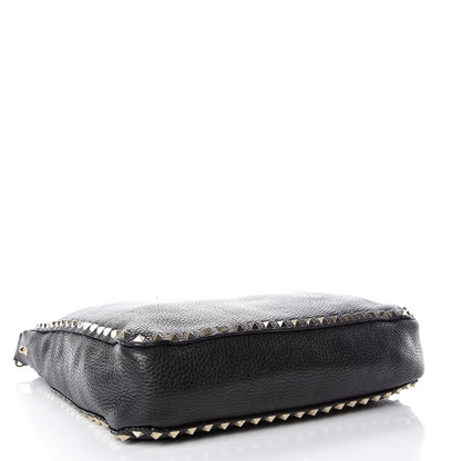 Valentino Garavani Pebbled Calfskin Large Rockstud Flip-Lock Messenger Bag Black 4 of 15