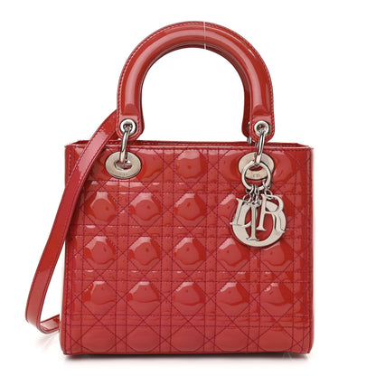 Christian Dior Patent Cannage Medium Lady Dior Red 1 of 10