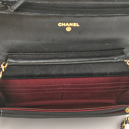 Chanel Lambskin Quilted Wallet On Chain WOC Black 5 of 11