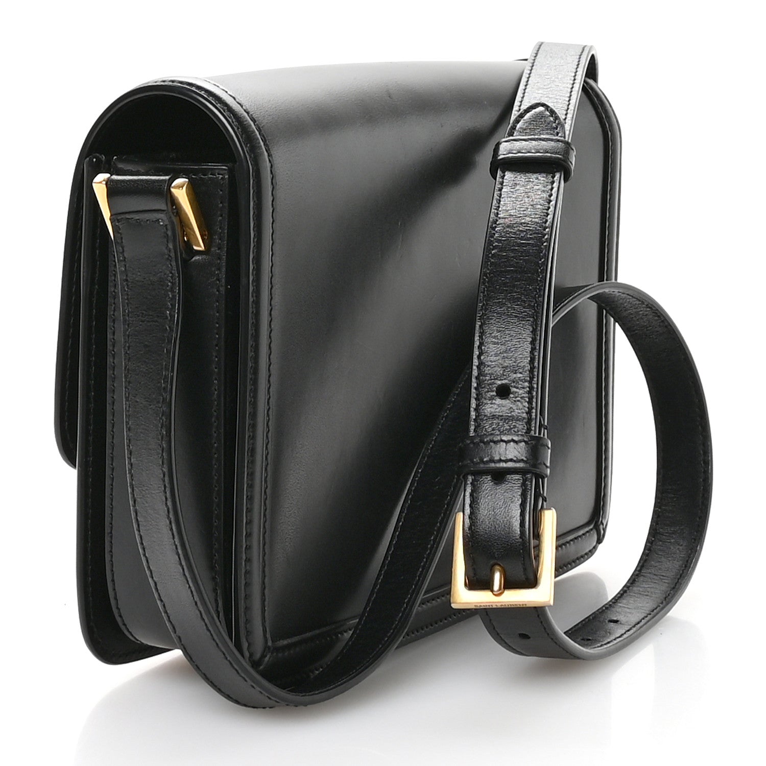Saint Laurent Box Calfskin Monogram Medium Solferino Satchel Black 3 of 10