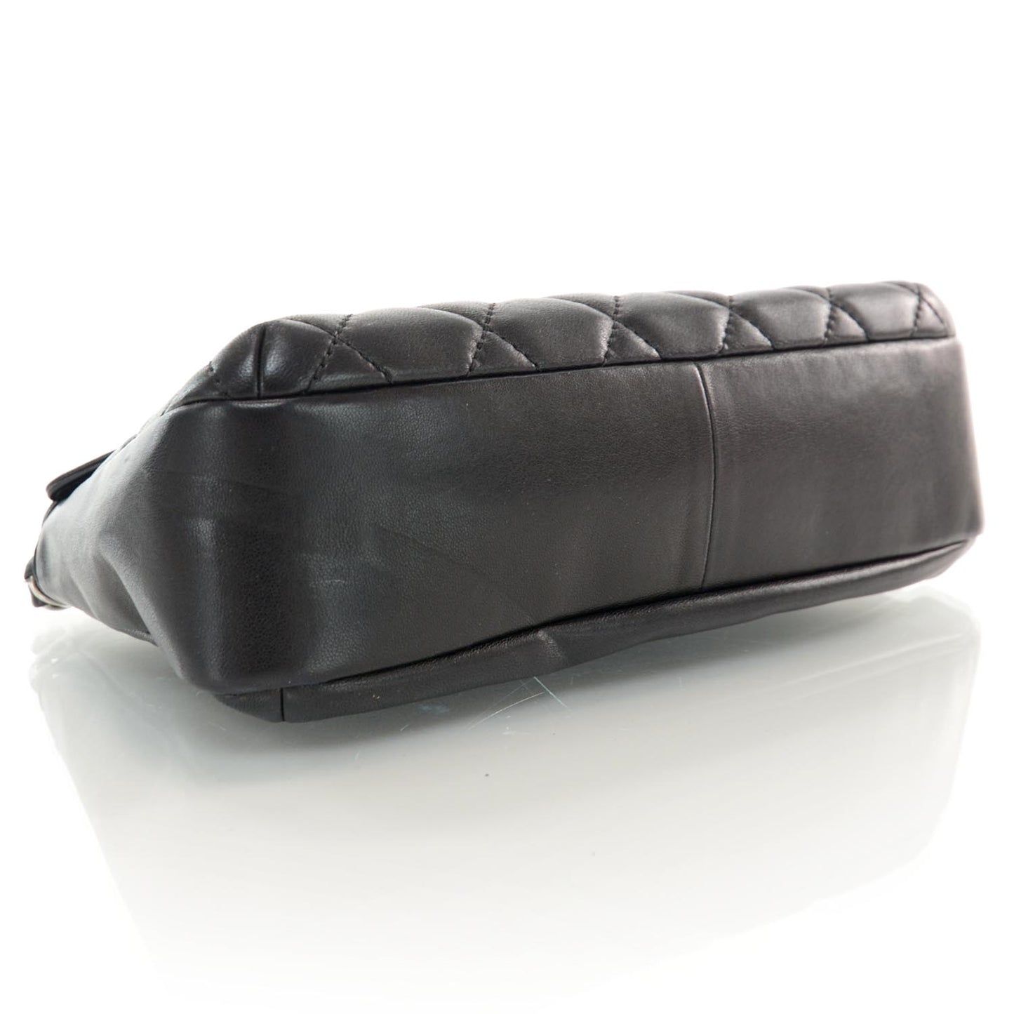 Lambskin Quilted CC Turnlock Flap Shoulder Bag Black