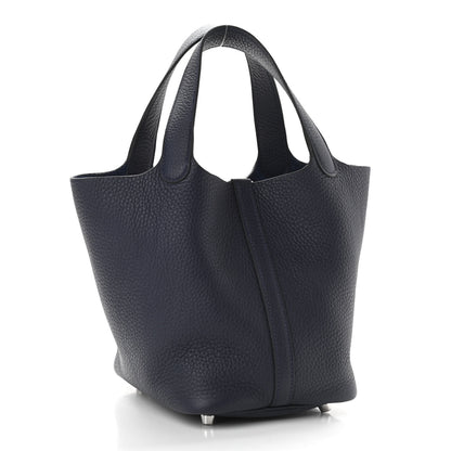 Hermes Taurillon Clemence Picotin Lock 18 PM Bleu Nuit 3 of 12