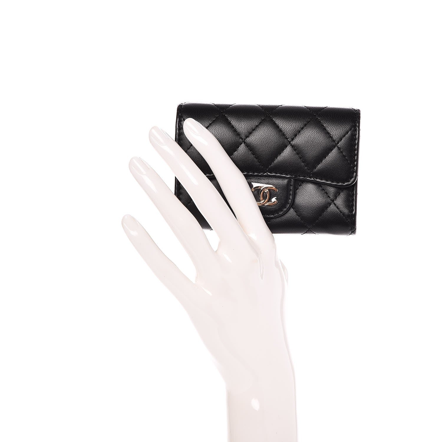 Chanel Lambskin Quilted 4 Key Holder Black 2 of 9