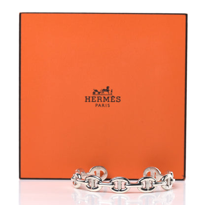 Hermes Sterling Silver MM Chaine d'Ancre Enchainee Cuff Bracelet LG 5 of 5