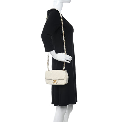 Chanel Calfskin Quilted Mini Crystal Pearls Rectangular Flap White 2 of 10