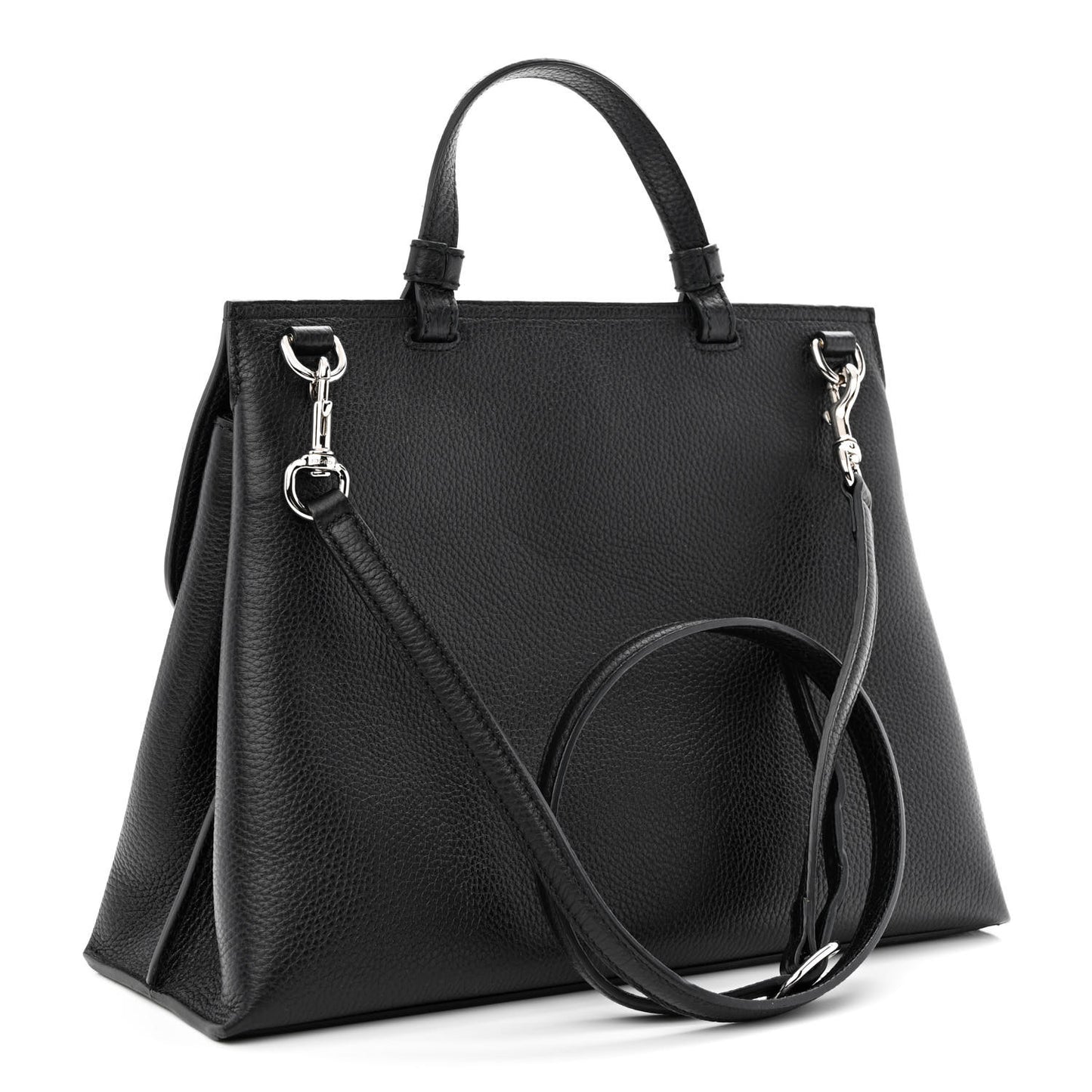 Cellarius Calfskin Medium Bamboo Daily Top Handle Bag Black