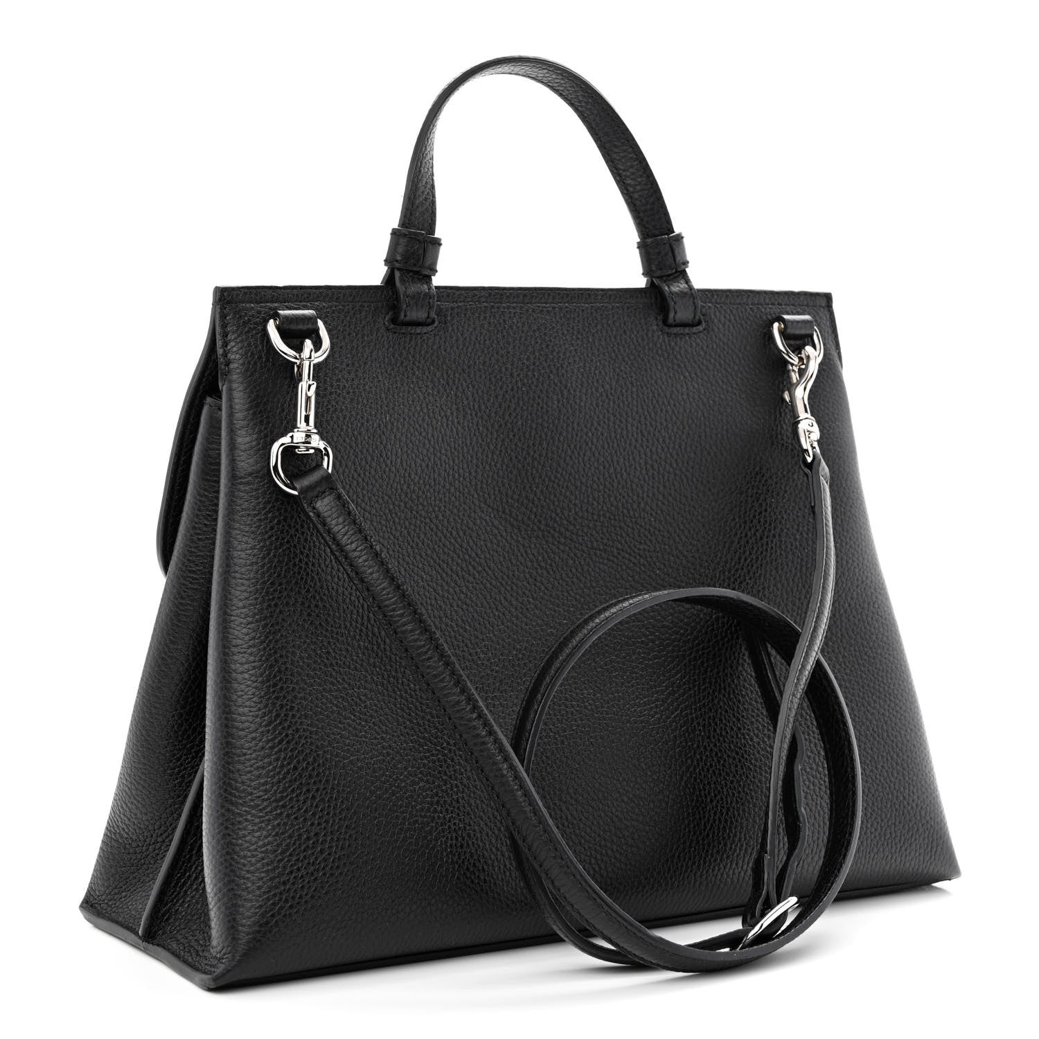 Gucci Cellarius Calfskin Medium Bamboo Daily Top Handle Bag Black 3 of 9