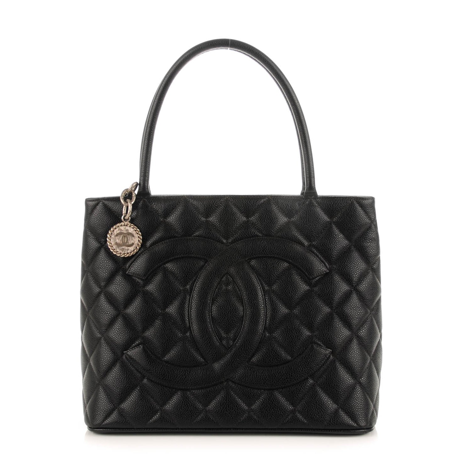 Caviar Quilted Medallion Tote Black