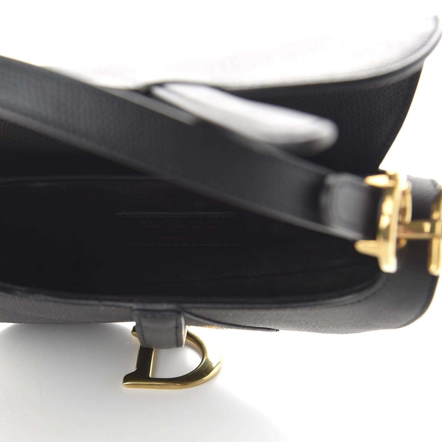 Christian Dior Grained Calfskin Mini Saddle Bag Black 5 of 9