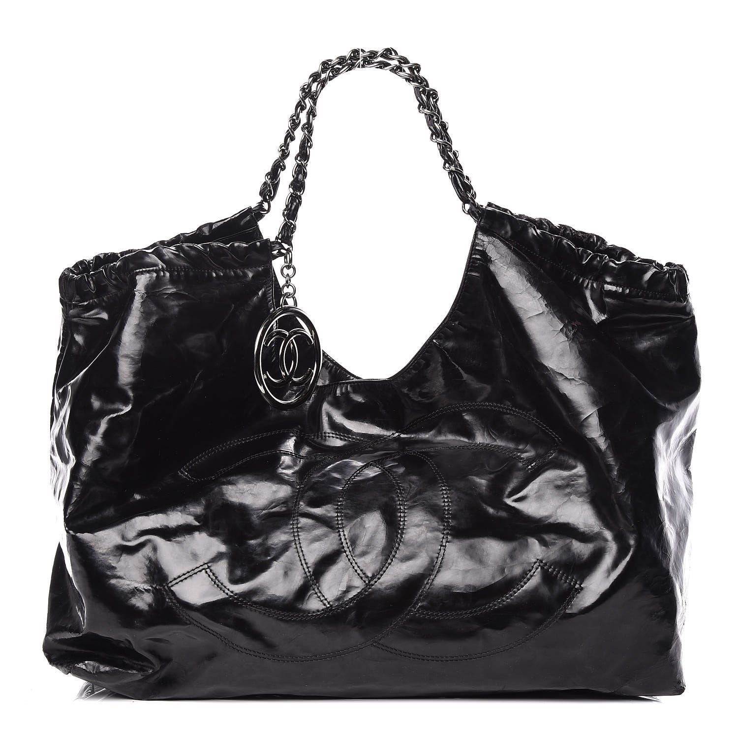 Chanel Vinyl XL Coco Cabas Black 1 of 17