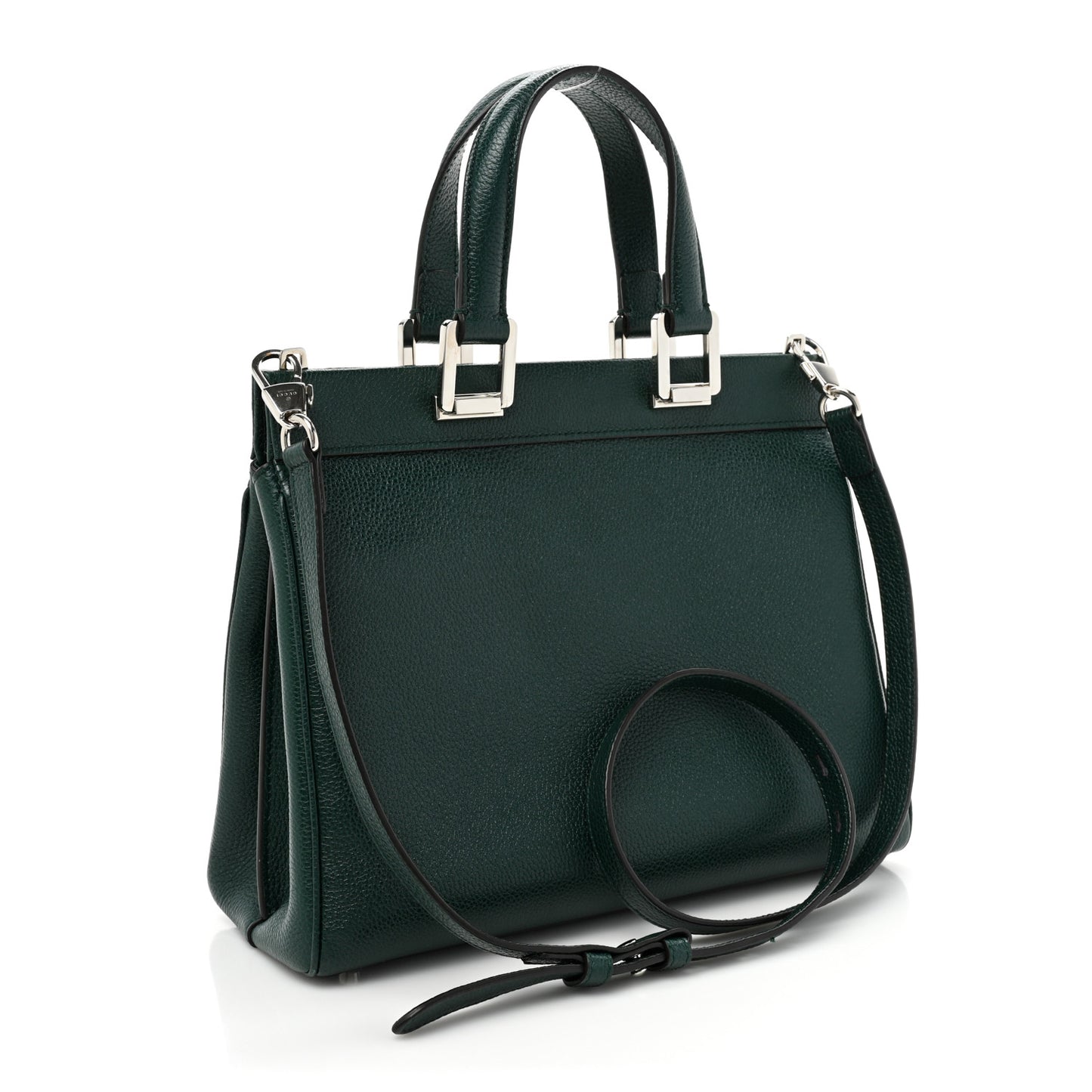 Grainy Calfskin Small Zumi Top Handle Bag Vintage Green
