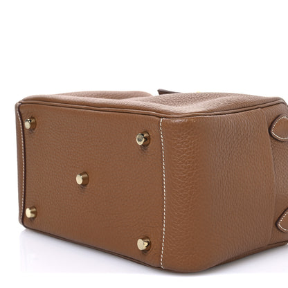 Hermes Taurillon Clemence Lindy 26 Gold 10 of 11