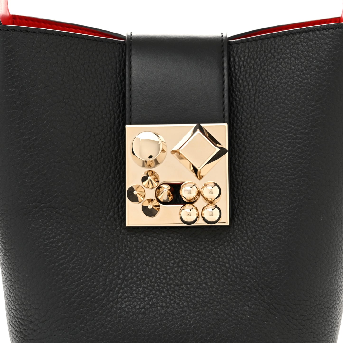 Grained Calfskin Mini Carasky Bucket Bag Black
