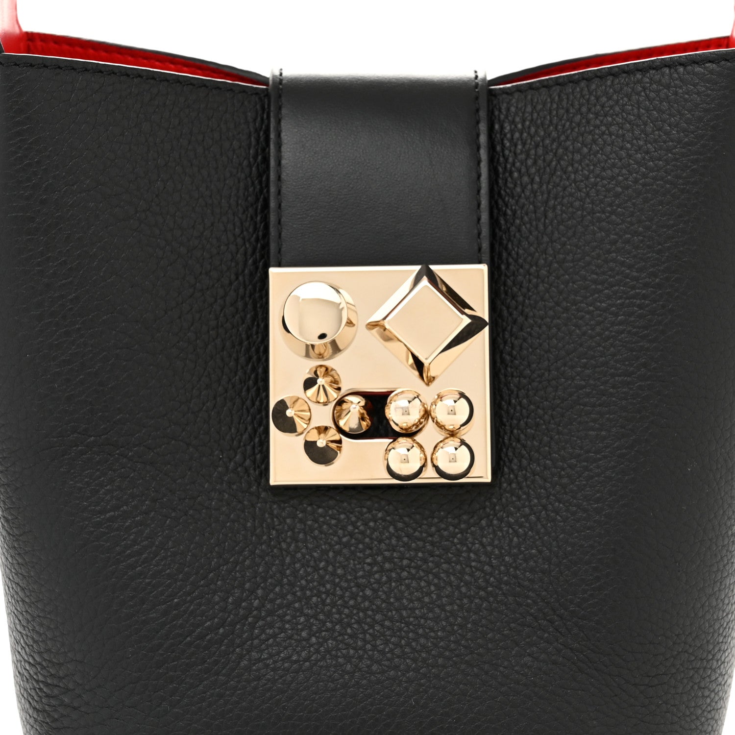Christian Louboutin Grained Calfskin Mini Carasky Bucket Bag Black 7 of 9