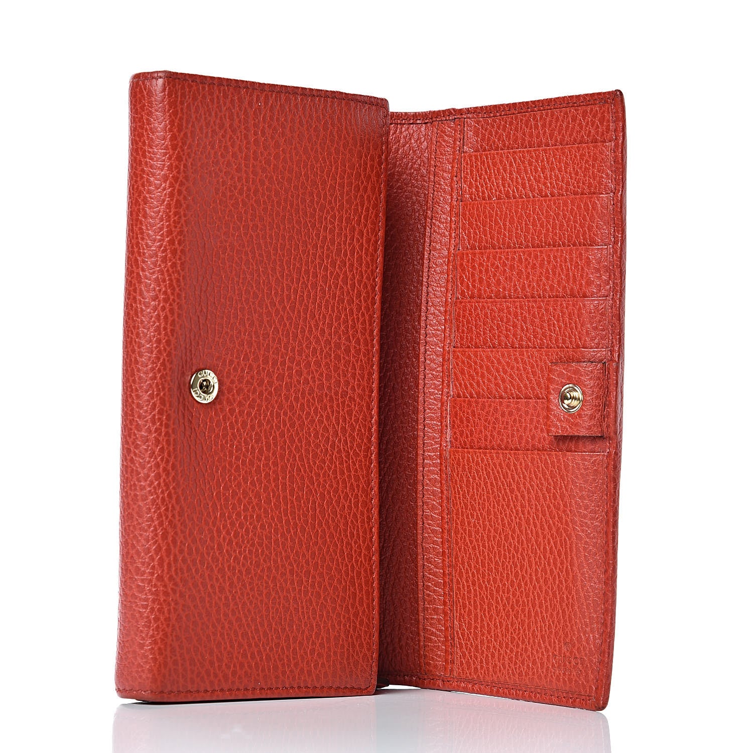 Gucci Pebbled Calfskin Continental Wallet Red 5 of 16