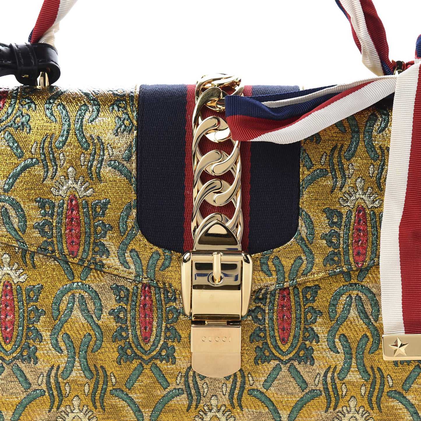 Iridescent Brocade Small Sylvie Shoulder Bag Gold