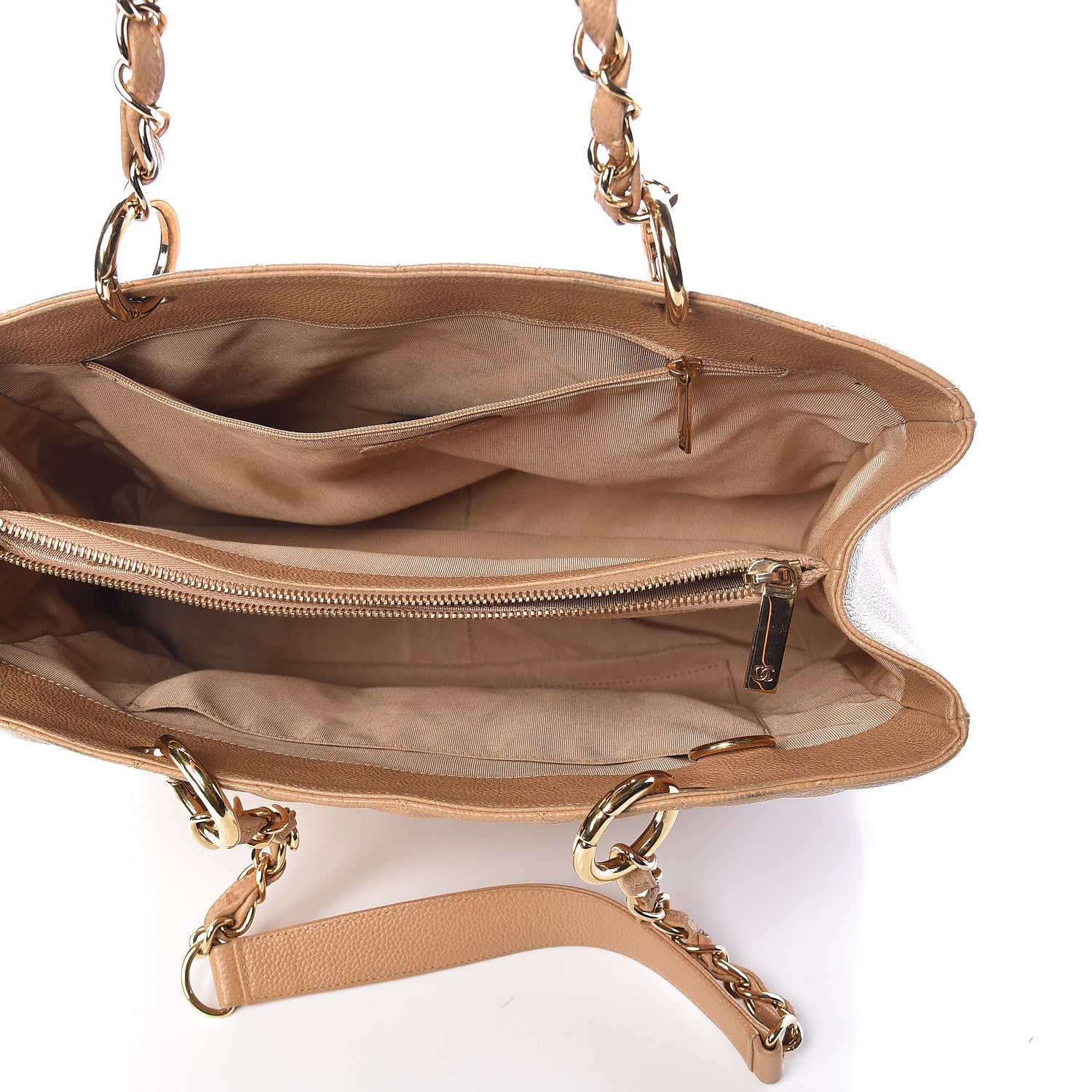 Chanel Caviar Quilted Grand Shopping Tote GST Beige 5 of 12