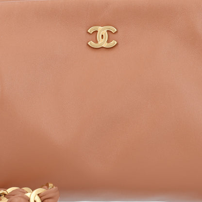 Chanel Lambskin Medium CC Pouch With Handle Brown 8 of 10