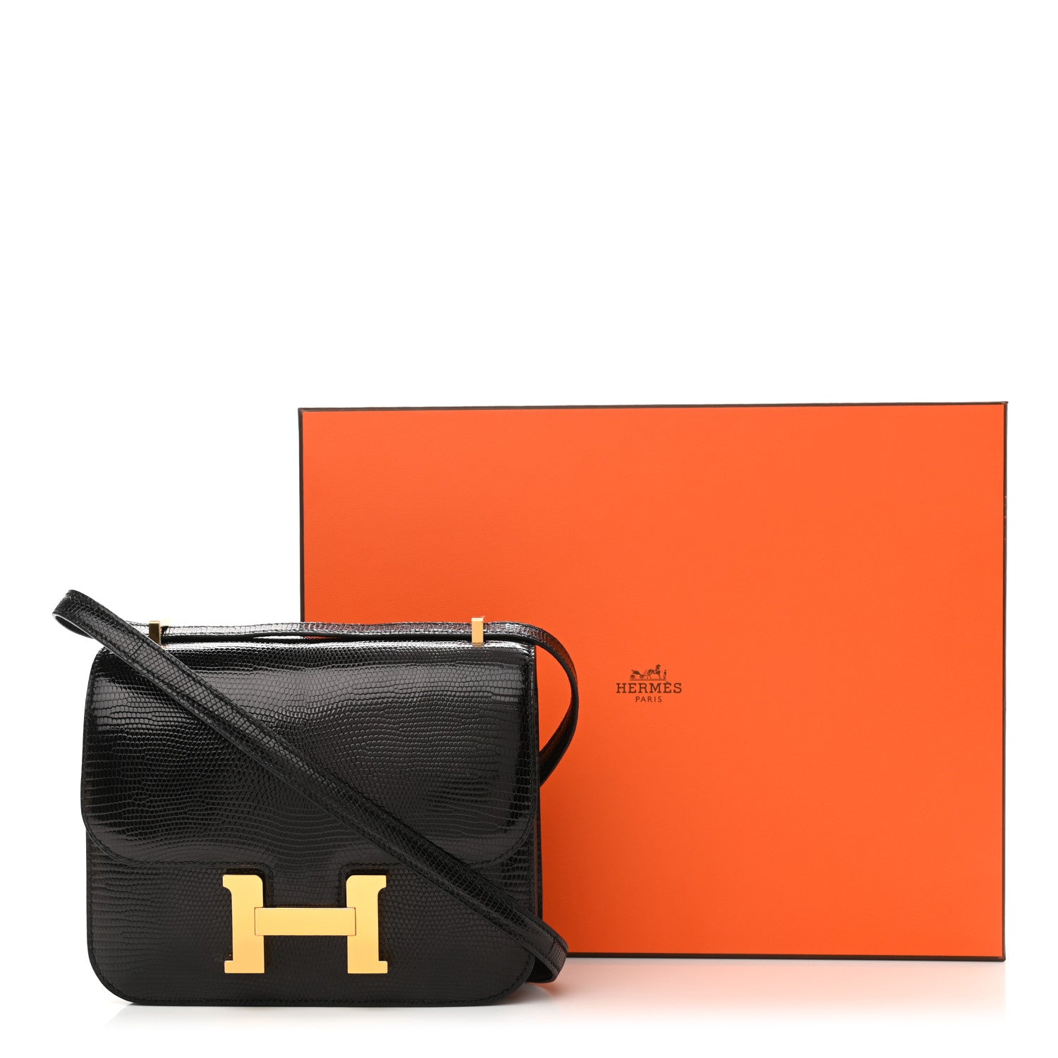 Hermes Lizard Constance 18 Black 11 of 11
