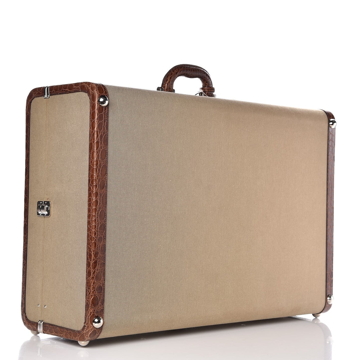 Jacquard Logo Crocodile Trim Suitcase Corda Tabacco