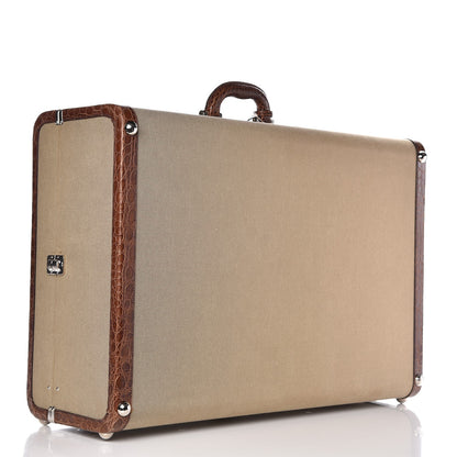 Prada Jacquard Logo Crocodile Trim Suitcase Corda Tabacco 3 of 20