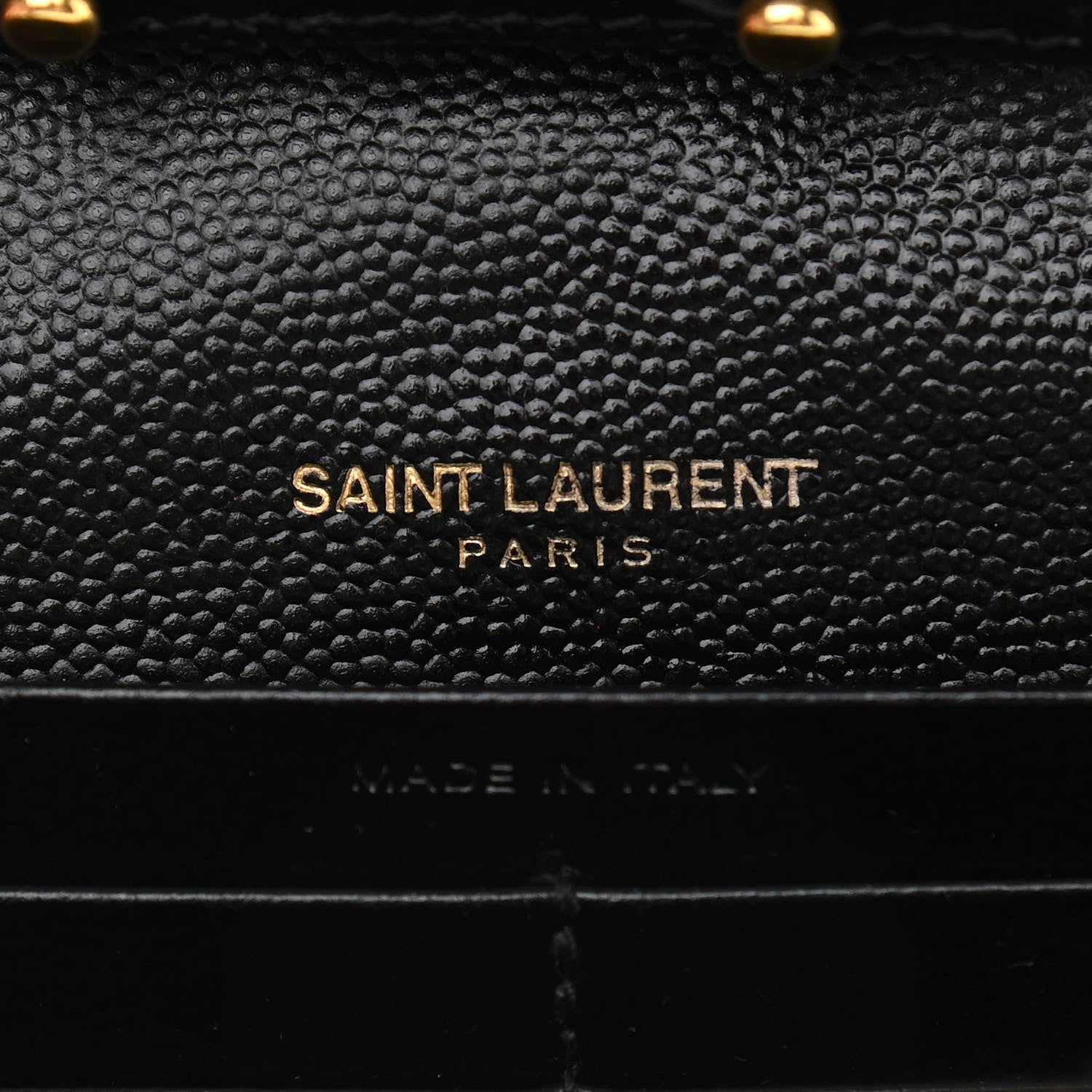 Saint Laurent Grain De Poudre Matelasse Chevron Monogram Chain Wallet Black 6 of 12