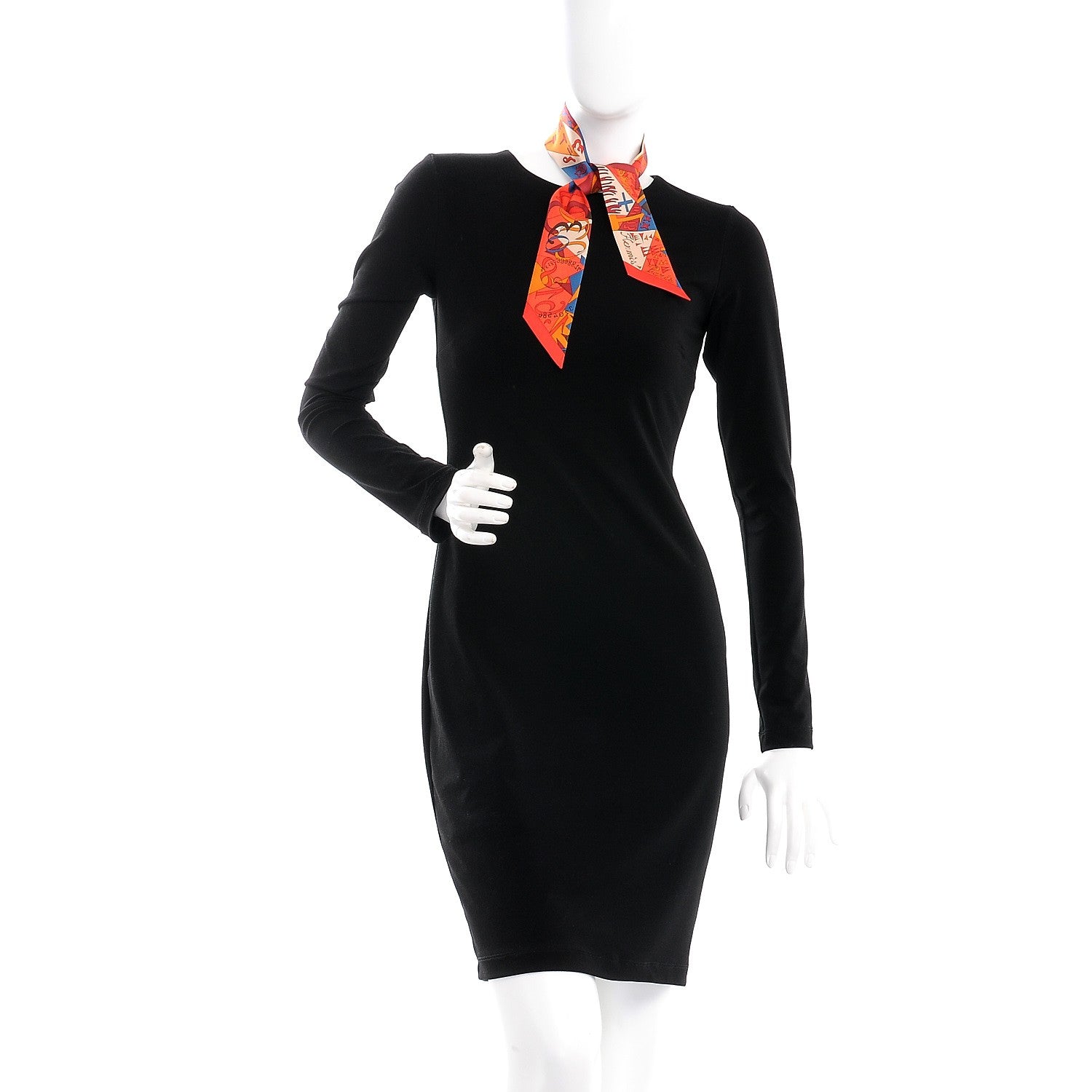 Hermes Silk Le Nombre D'Or Twilly Orange Corail Jaune Doll 2 of 5