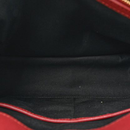 Burberry Grainy Calfskin House Check Medium Banner Tote Crimson 6 of 13