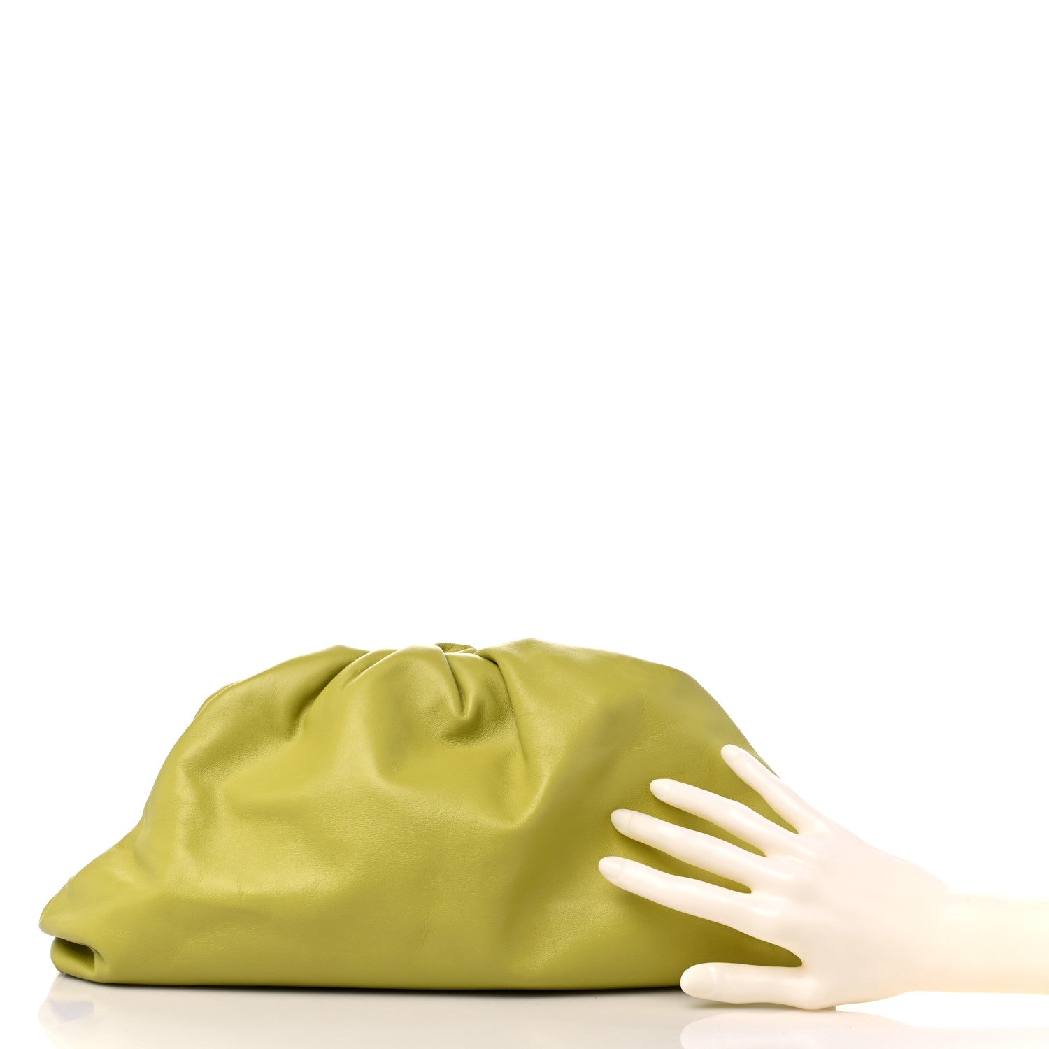 Bottega Veneta Smooth Butter Calf The Pouch Oversized Clutch Kiwi 2 of 12