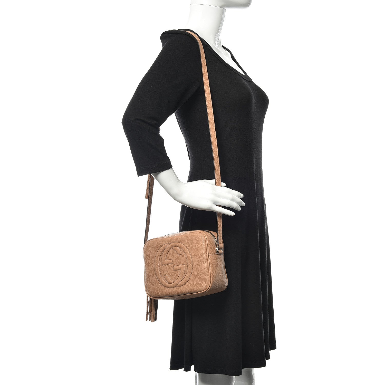 Gucci Pebbled Calfskin Small Soho Disco Bag Camelia 2 of 10