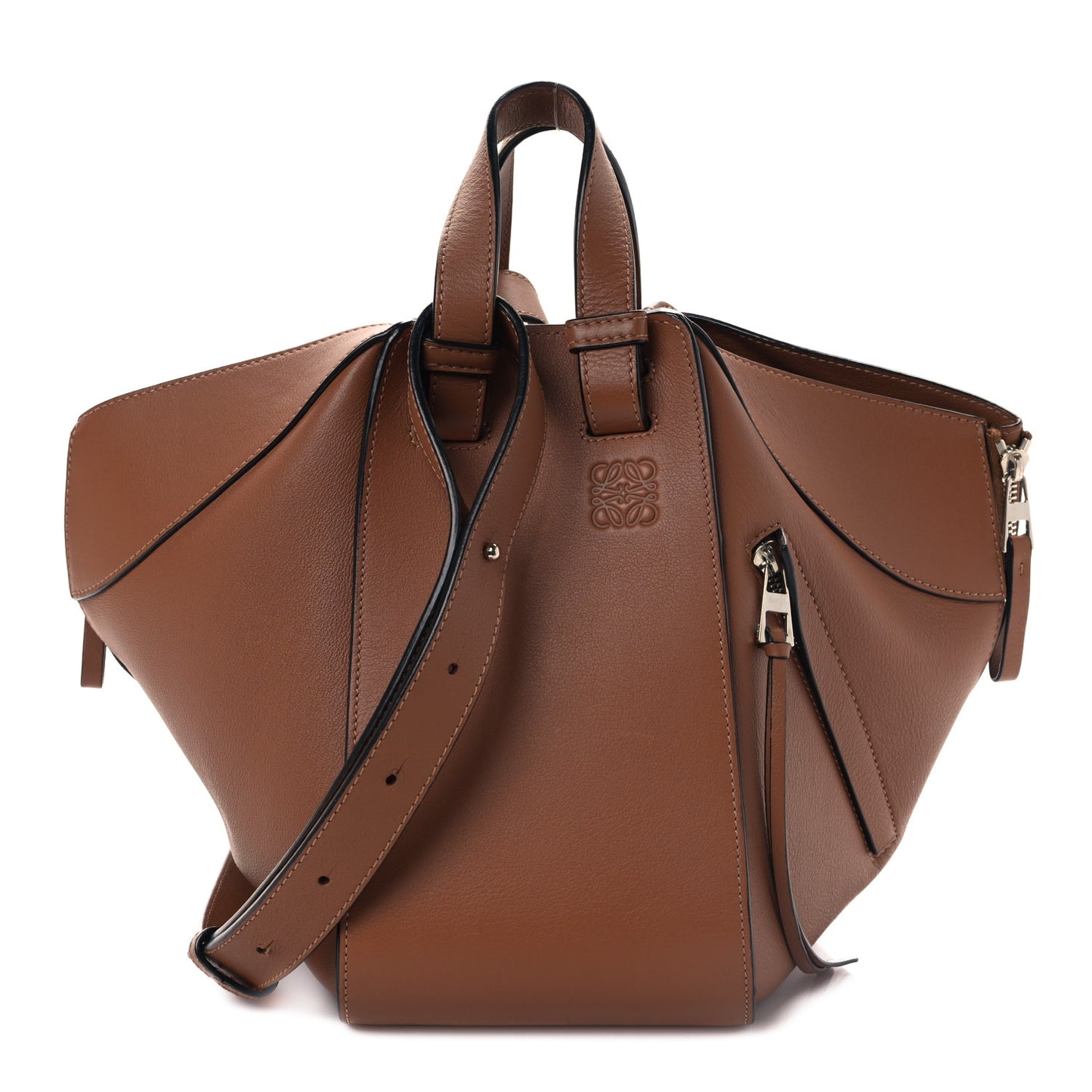 Calfskin Small Hammock Shoulder Bag Tan