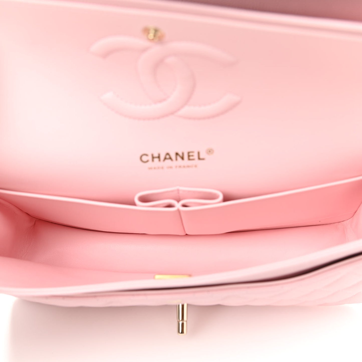 Caviar Quilted Medium Double Flap Light Pink