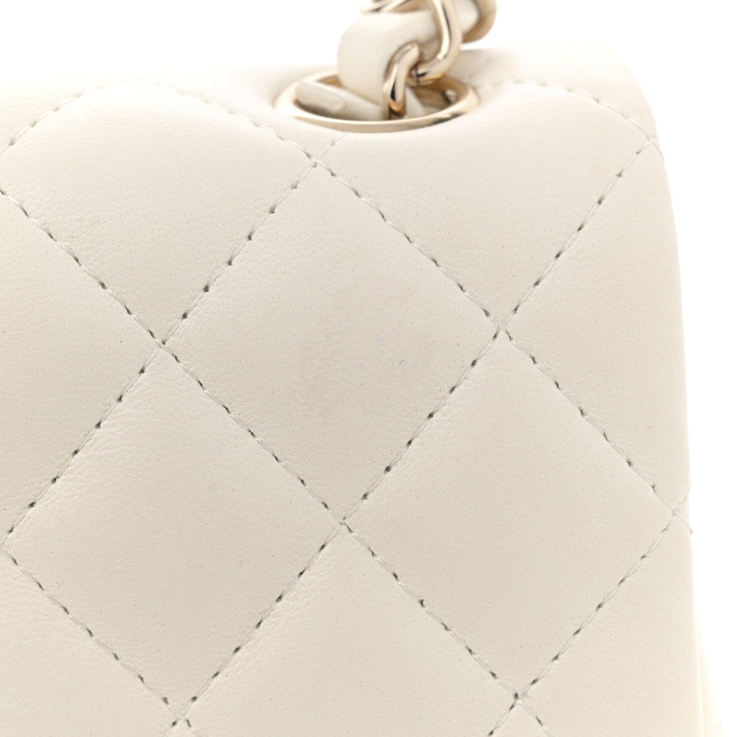 Chanel Lambskin Quilted Mini Rectangular Flap White 14 of 14