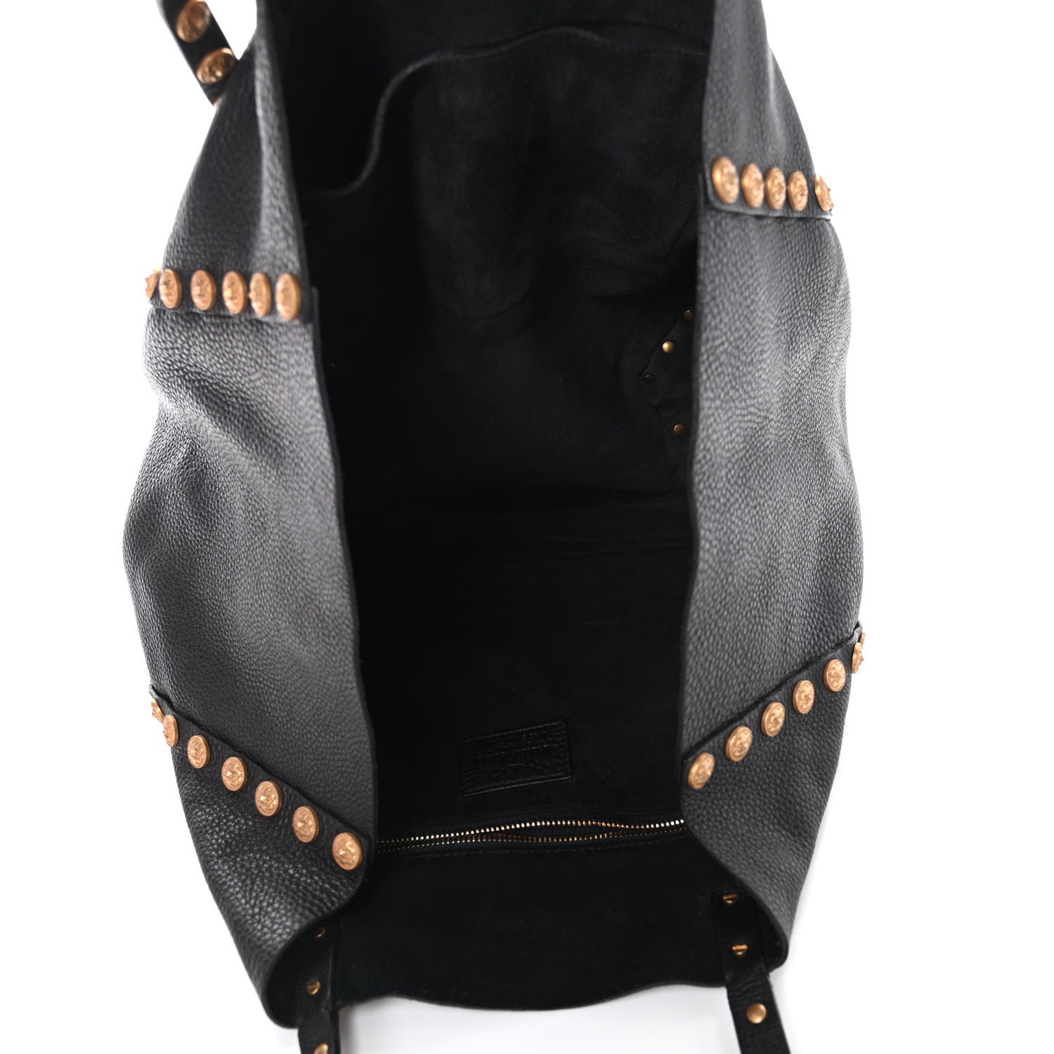 Valentino Garavani Grained Calfskin Large Studded Zodiac Tote Black 5 of 11