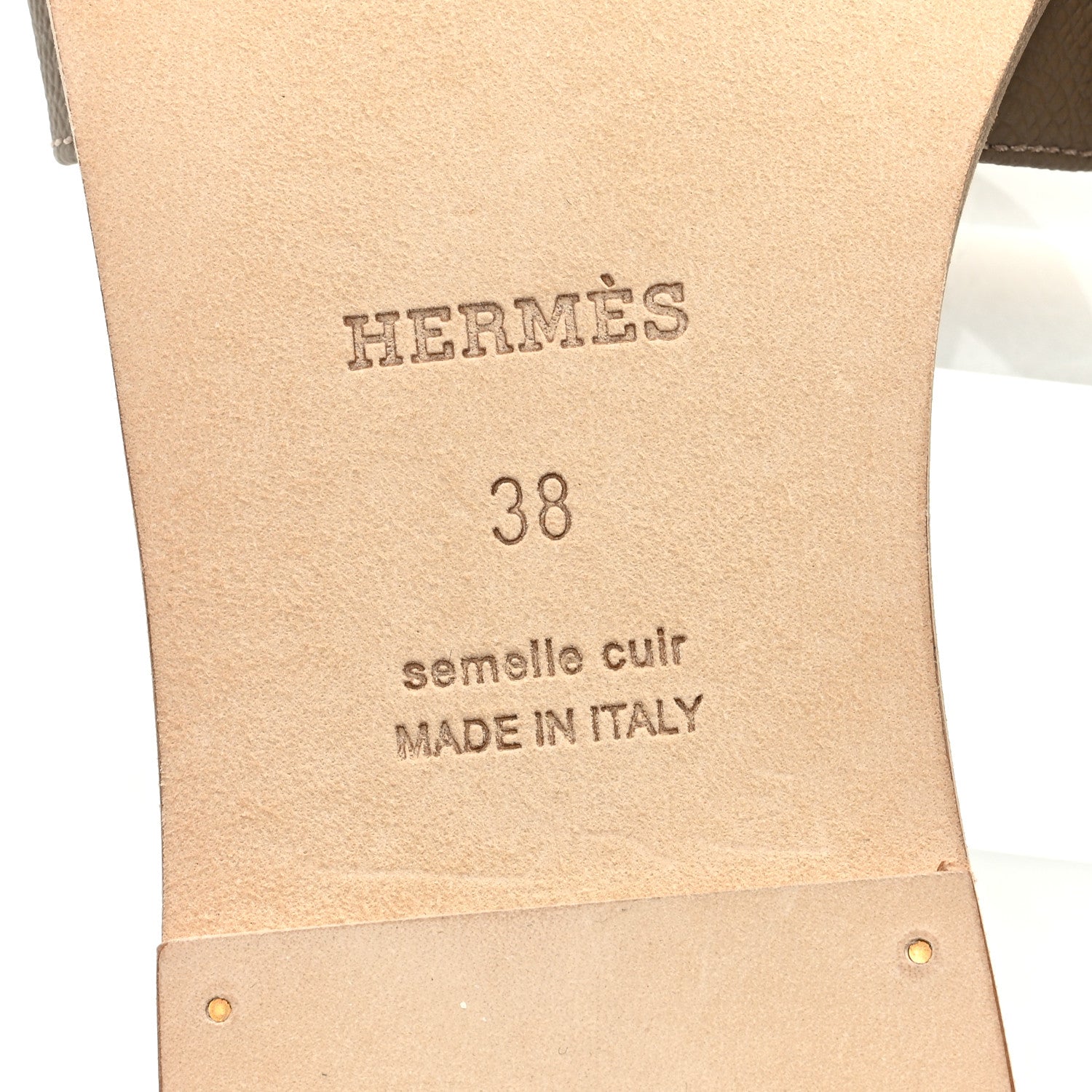 Hermes Epsom Oran Sandals 38 Etoupe 6 of 9