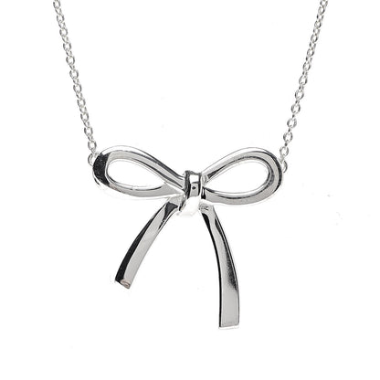 Tiffany Sterling Silver Bow Pendant Necklace 4 of 7